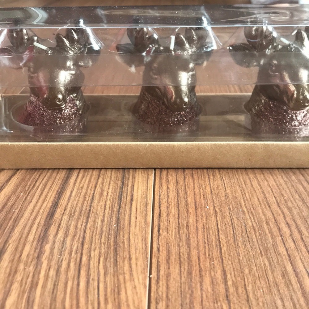 Moose tea light candles with glitter bottom